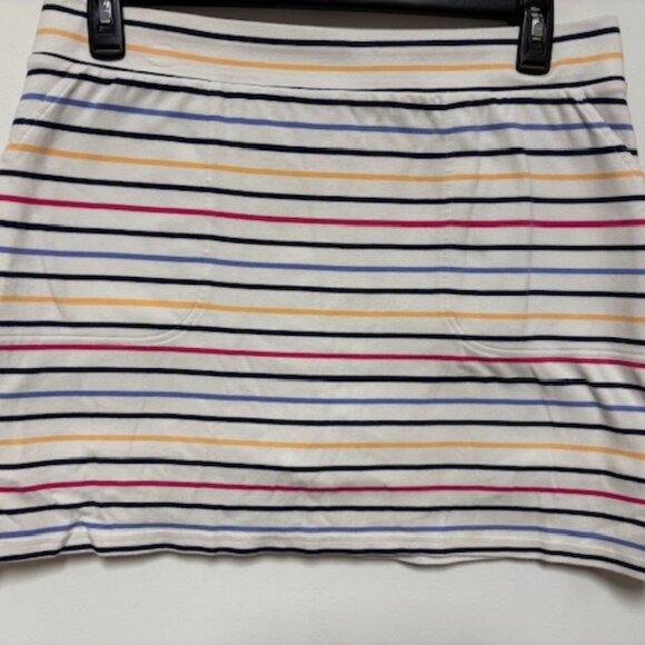 CROFT & BARROW WOMENS COTTON MULTI-COLOR STRIPE SKORT. SZ. L - Picture 1 of 3